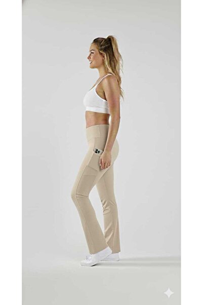 jeneric Women's Brown High Waist Shaping / Sculpting Double Pocket Flared Leg...