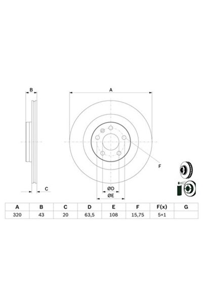 Bosch 0 986 479 E87 Спирачен диск