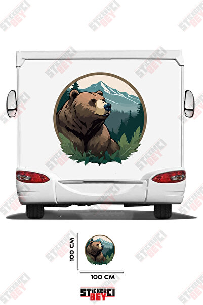 STİCKERCI BEY Mountain View Moon Visual Caravan Sticker Coating