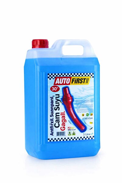 Autofirst Şampuanlı Antifirizli Cam Suyu 5 Litre 30 °c Gagalı Bidon Kolay Döküm