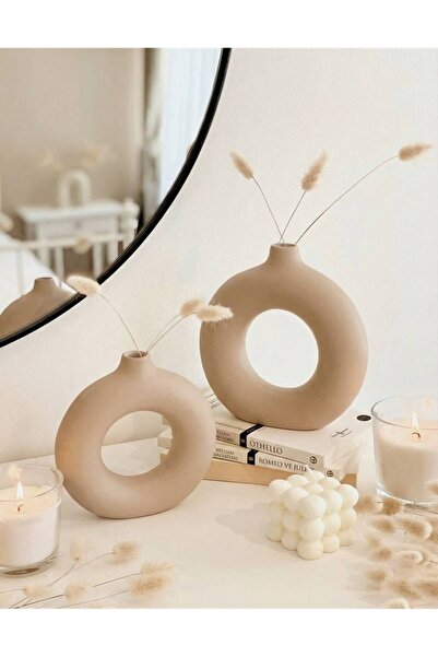 Hestia Home Σετ 2 Κεραμικών Δαχτυλιδιών Μικρών Πετραδιών