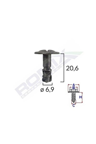 ROMİX Șurub capac motor 6.9x20.6mm negru set de 5