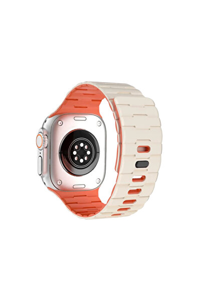 NewFace Watch Ultra 49mm Wowen Band - White-Orange