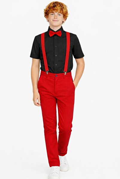 Kuraff Giyim 23 أبريل طقم زي للأولاد يتكون من قميص بأكمام قصيرة وبنطلون وربطة...