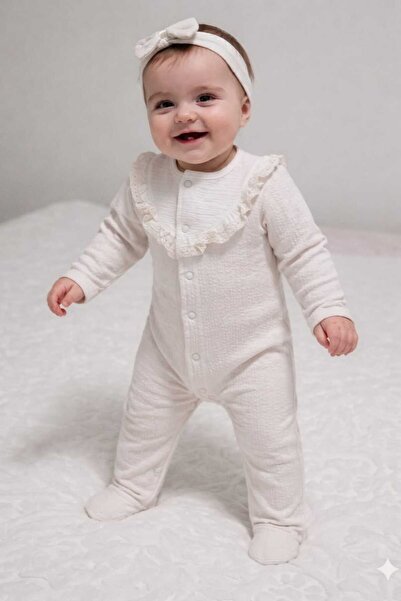 BYMURAT BABY Küpür detaylı tulum/Kız tulum/Bandajlı tulum
