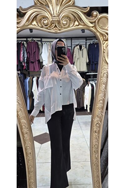 LuXeX Simetrik kesim gömlek