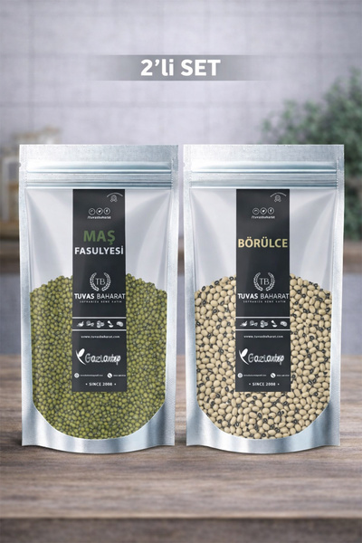 TUVAS BAHARAT Maş Fasulyesi - Börülce 2'li Set (1kgx2) Katkısız, Yerli ve Kal...