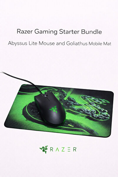 RAZER مجموعة أدوات بدء الألعاب - ماوس Abyssus Lite وسجادة Goliathus المحمولة