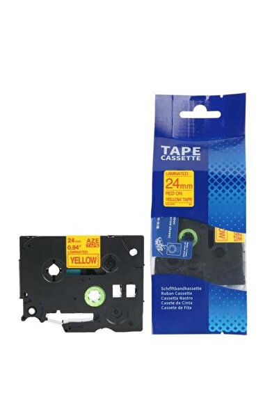 Brother Label TZC-652 24mm Red on Yellow