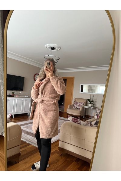 SERENCEE Kuşaklı Yumuşak Peluş Sabahlık