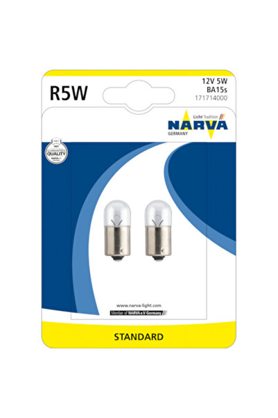 Narva Set de 2 becuri auto cu halogen auxiliar R5W, 12V, 5W