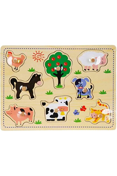BRF BezSell Tahta Raptiyeli Bultak Puzzle Çiftlik Hayvanları 8 Parça 1027645