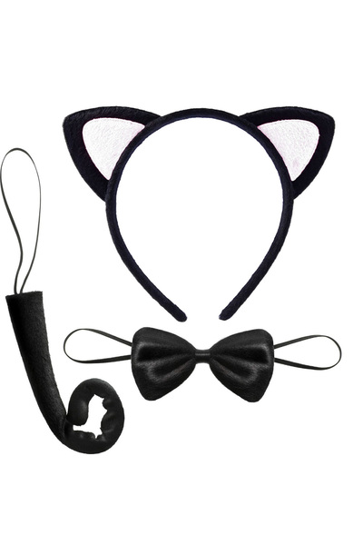 ZERO LAND Lvsqvr Cute Cat Costume Set Ear Bow Tie Tail (165949) White Color