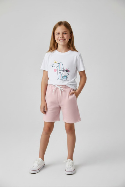 aytok tekstil Girl's Shorts T-Shirt Set Hello 5 6 7 8 9 10 11 12 13 14 Years ...