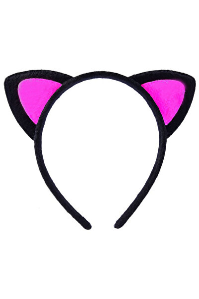 ZERO LAND Lvsqvr Cute Cat Ear Fluffy Cat Crown Black Inside Candy Fuchsia Col...