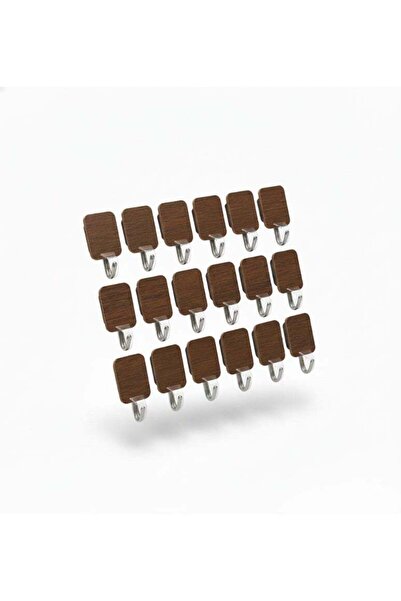 Roomlyne Self-Adhesive Wooden Wall Hooks - 18 Piece Organizing Set