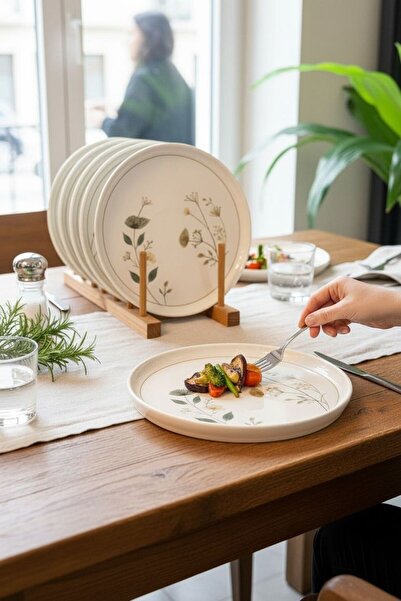 Onedekor 6-Piece Porcelain Arte Lotus Cake Plate