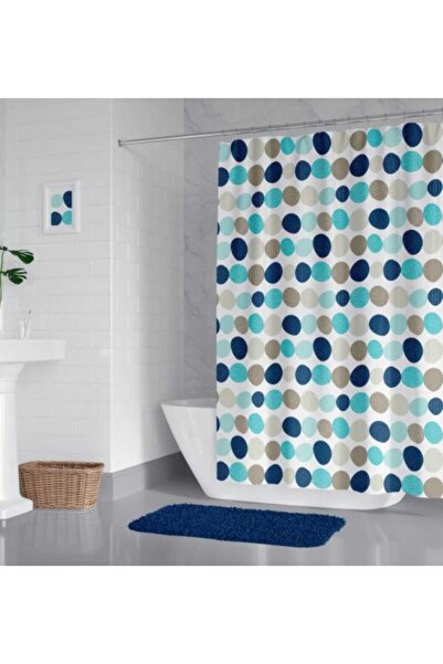 ÇEÇEN HOME Patterned Waterproof Double Wing Shower Curtain Bathroom Curtain B...