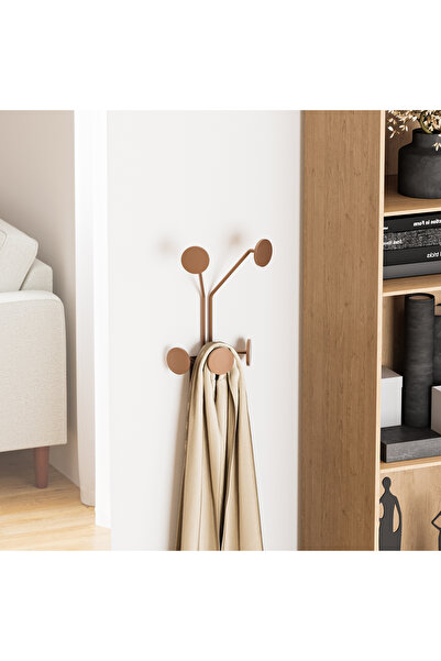 MOİRA Mat Bakır Metal Duvar Askısı Dekoratif Modern Tasarım Antre Banyo Hol P...