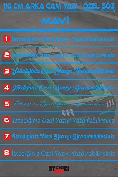 STİCKERCI BEY 110 CM ÖZEL YAZI - SÖZ STİCKER ARABA YAZISI - MOTORSİKLET - ÖZE...