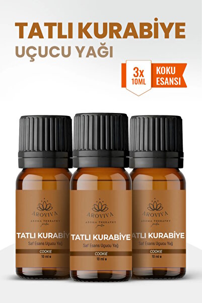 Aroviva Tatlı Kurabiye Oda Kokusu 3'Lü Set – Buhurdanlık Yağı, Difüzör Esansı...