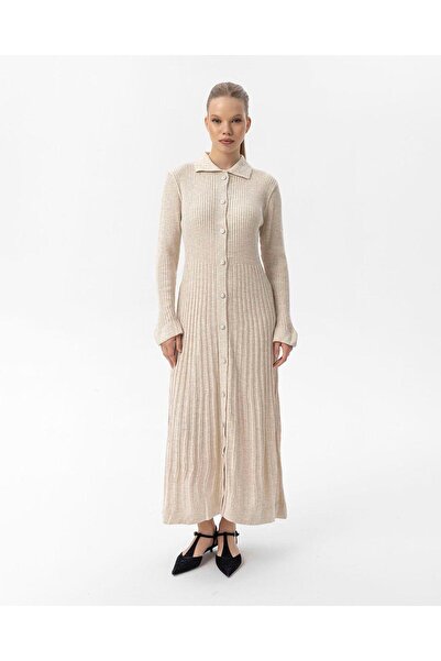 erk giyim 10 Pearl Button Knitwear Dress