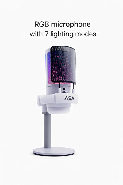 ASA SquadCast RGB Gaming Condenser Microphone with Stand – 7 RGB Modes