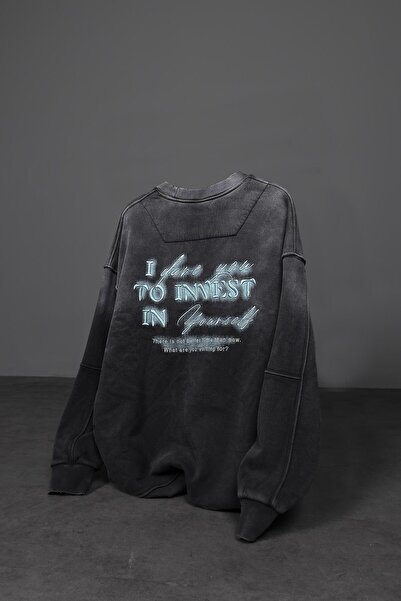 Slatra Чоловічий чорний оверсайз-светр з вишивкою, що підлягає пранню