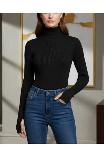 BYBIYIK KADIN TRİKO PARMAK DETAYLI BODY