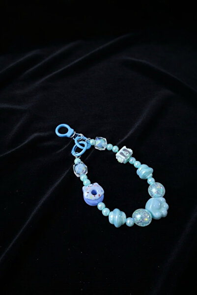 Beksy Accessory Pastel Figürlü Boncuklu Telefon Tutacağı - Sevimli Donut & Ha...