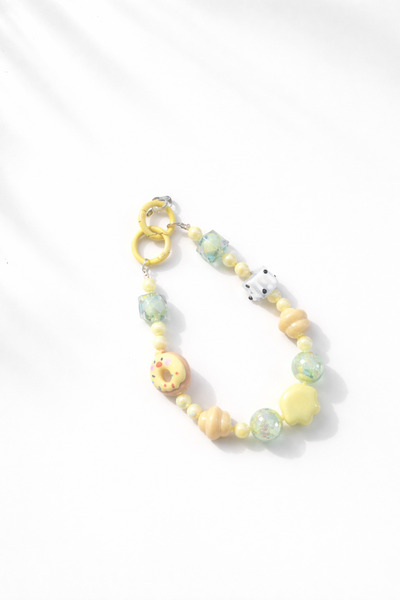 Beksy Accessory Pastel Figürlü Boncuklu Telefon Tutacağı - Sevimli Donut & Ha...
