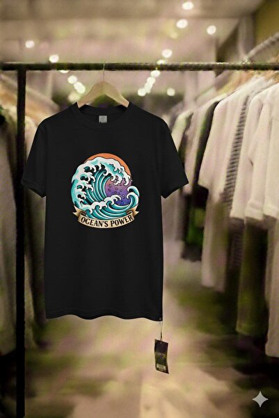 playwear OGEANS POWER (Μαύρο T-Shirt με κοντό μανίκι και λαιμόκοψη ποδηλάτου,...