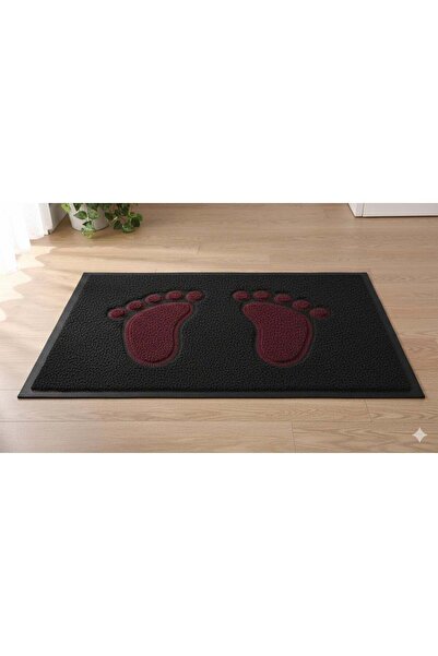 Roomlyne Soft Non-Slip Bath Mat 57 × 37 Black-Red
