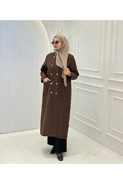 ottoman wear Kruvaze Yaka Kapitone Büyük Beden Kap OTW5191