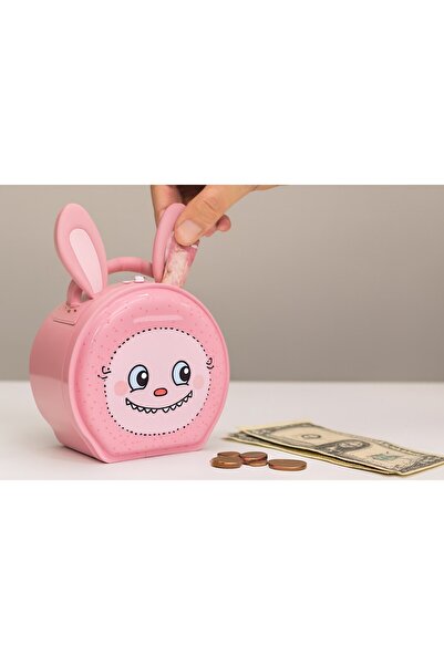 Lexi Bella Заключваща се метална касичка с дизайн на сладко зайче за деца с у...