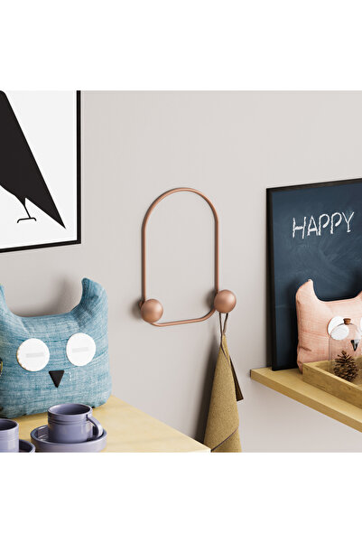 MOİRA Mat Bakır Metal Duvar Askısı Dekoratif Modern Tasarım Antre Banyo Hol P...