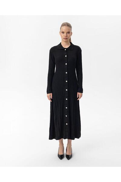 erk giyim 10 Pearl Button Knitwear Dress