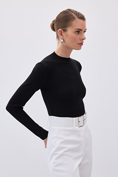 Sateen Women's Half Fisherman Knit Blouse 105-1355