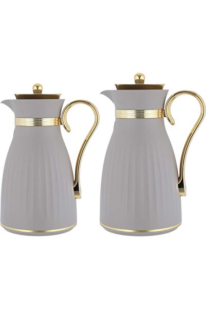 AZOZ MERCHLY thermos set, 1/0.7 liter, thermal glass inner shell, plastic out...