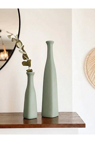 Hestia Home Σετ 2 κεραμικών μπουκαλιών Πράσινο του Νείλου