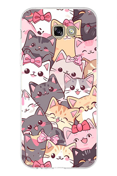TechTree Samsung Galaxy A7 2017 Compatible Cute Cats Printed Silicone Case