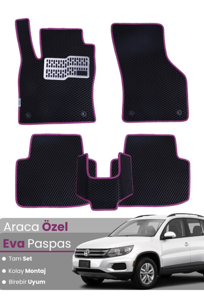 stiloto VOLKSWAGEN TİGUAN (2007-2015) Uyumlu EVA Paspas Tam Set–Oto Paspas,Ar...