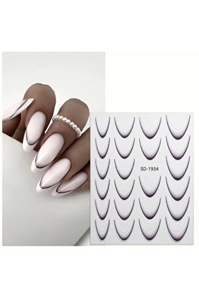 Pink Nails NAIL ART Stickers Ombre French Black