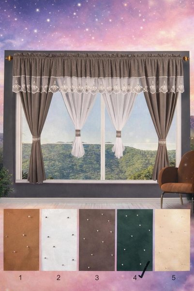 deluxshine Set 2 in 1 Draperie + Perdea (400x160cm)