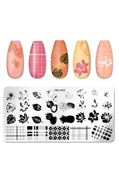 Pink Nails Model de placă de ștampilare pentru unghii H 05