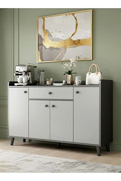 AGD خزانة زاوية للقهوة، خزانة جانبية متعددة الوظائف مع درج وأرفف تخزين مغلقة،...