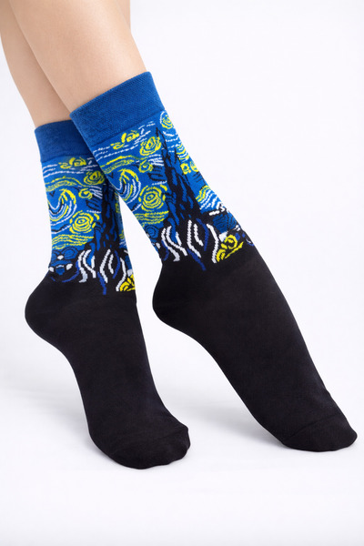 uğurlu dükkan Van Gogh Patterned Socks 36-44