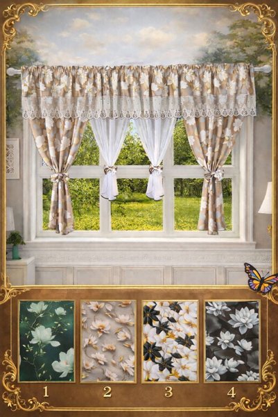 deluxia Set Draperie 2 în 1 + Perdea 5 D (400x155cm)