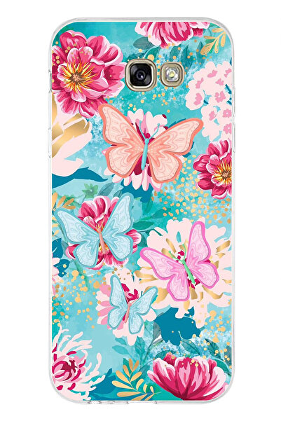 TechTree Samsung Galaxy A7 2017 Compatible Butterflies and Flowers Printed Si...
