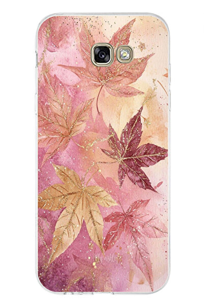 TechTree Samsung Galaxy A7 2017 Compatible Pink and Maroon Tone Leaf Printed ...